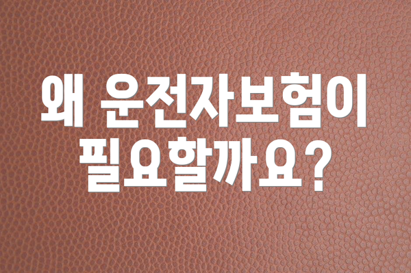 왜 운전자보험이 필요할까요?