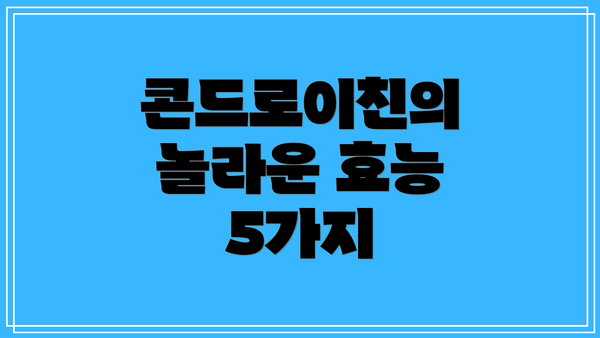 콘드로이친의 놀라운 효능 5가지