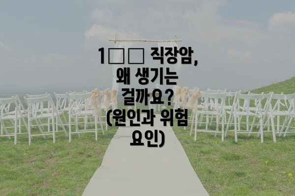 1️⃣ 직장암, 왜 생기는 걸까요? (원인과 위험 요인)