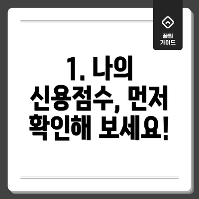 1. 나의 신용점수, 먼저 확인해 보세요!