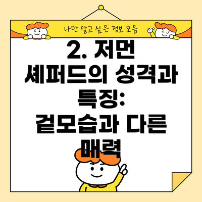 2. 저먼 셰퍼드의 성격과 특징: 겉모습과 다른 매력