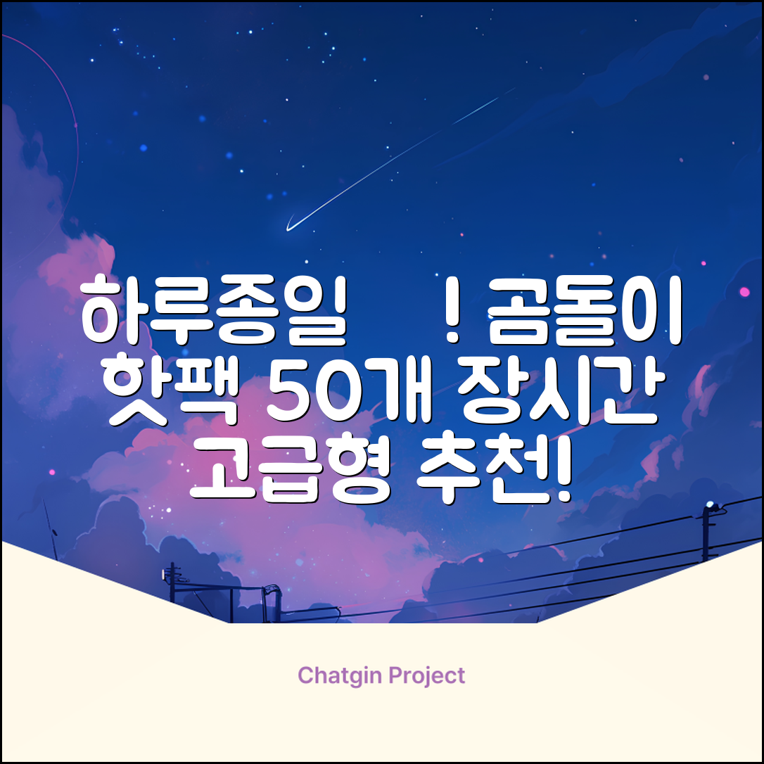 곰도리 하루종일 촥~ 붙이는 핫팩 장시간 고급형, 50개 추천 리뷰