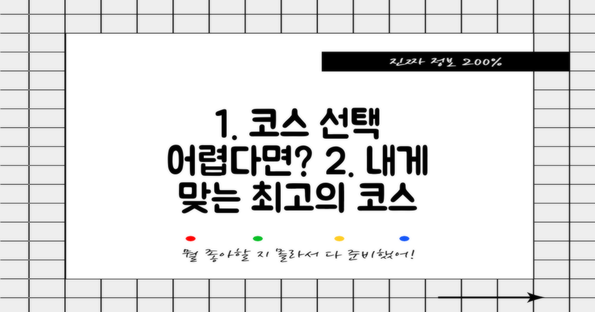 코스, 어떻게 선택할까?