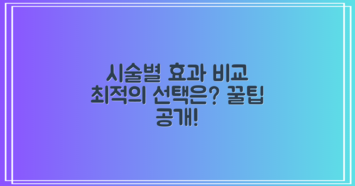 시술별 효과, 비교 분석