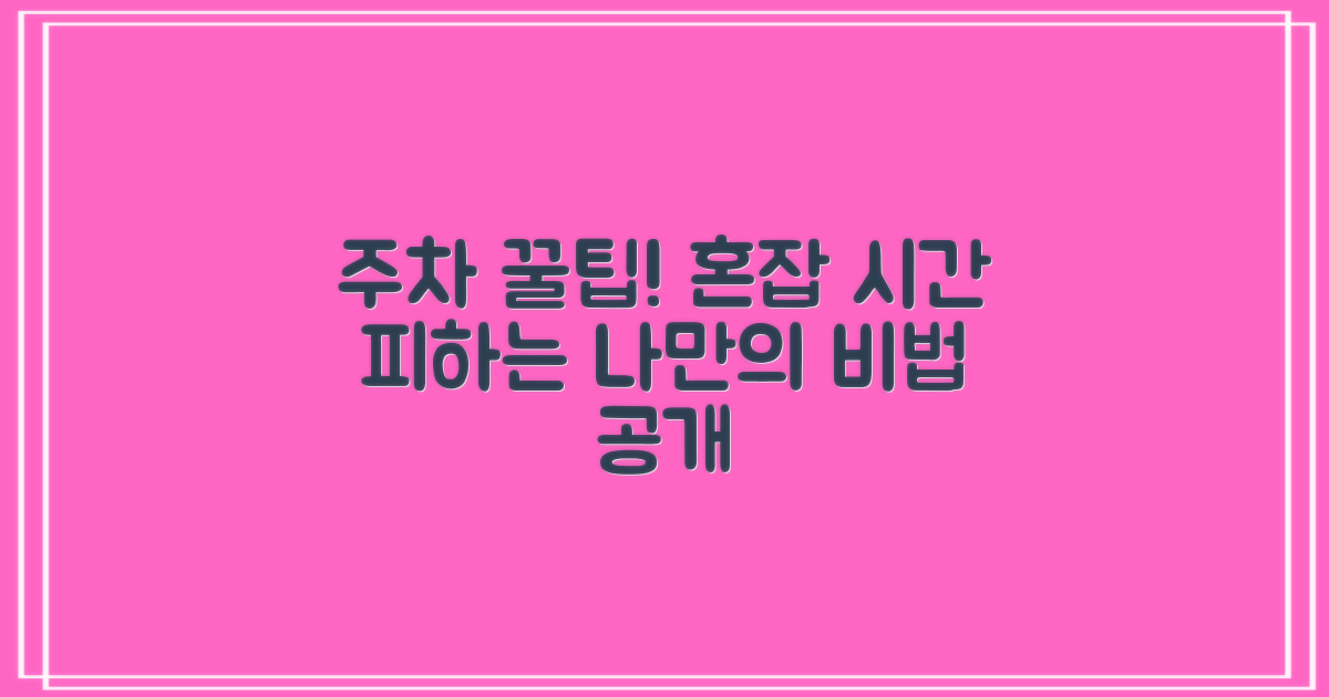 혼잡 시간 피하는 주차 노하우