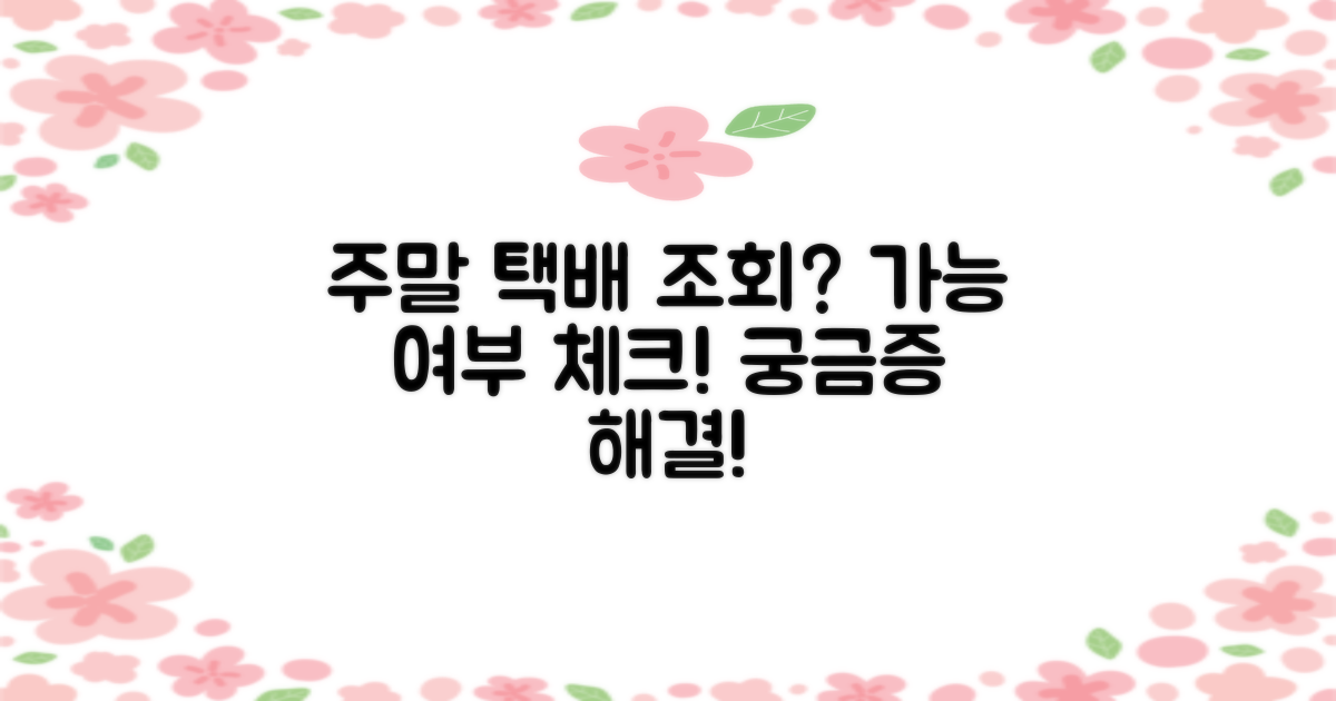주말에도 택배 조회 가능할까?